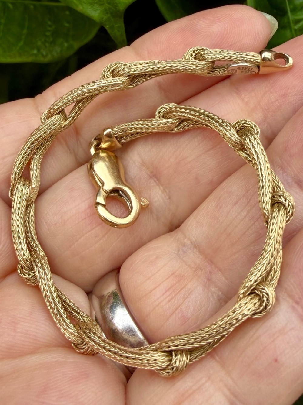 VINTAGE 14K YELLOW GOLD ITALY MESH BRAID BRACELET OVERSIZED LOBSTER LOCK UNIQUE